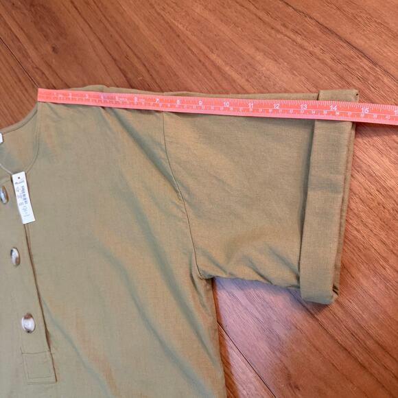 Madewell Shirt Size S Linen Blend Henley Slouch NWT - Picture 9 of 12